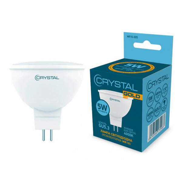 Фото - Лампочка світлодіодна Crystal Gold MR-16 5W GU5.3 4000K (MR16-005) Фото - Лампочка світлодіодна Crystal Gold MR-16 5W GU5.3 4000K (MR16-005)
