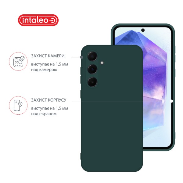Фото - Чехол для смартфона Intaleo Silicone Case for Samsung Galaxy A55 Dark Green (1283126600296)