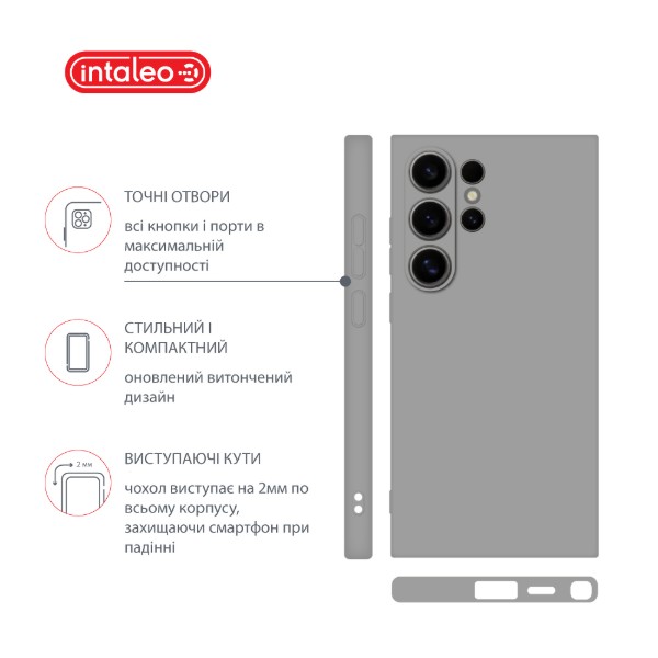 Фото - Чехол для смартфона Intaleo Silicone Case for Samsung Galaxy S24 Ultra Gray (1283126600401)