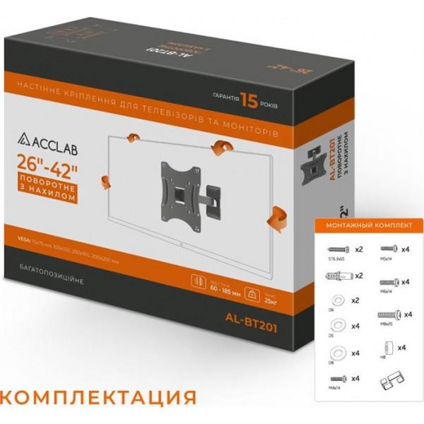 Фото - Кріплення для телевізора ACCLAB AL-BT201 (1283126485749)