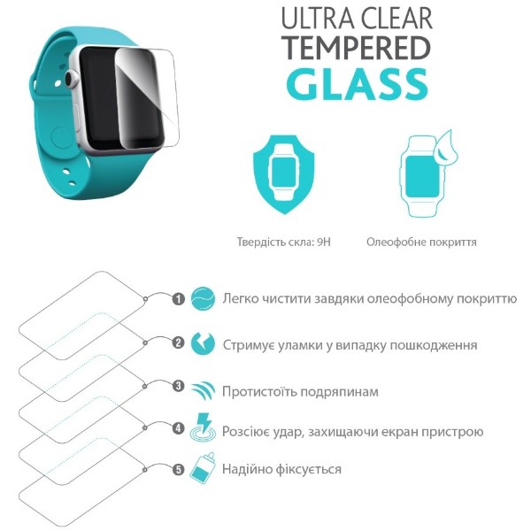 Фото - Захисне скло для смарт-годинника Piko Full Glue for Apple Watch 4 44 mm Black (1283126488979)