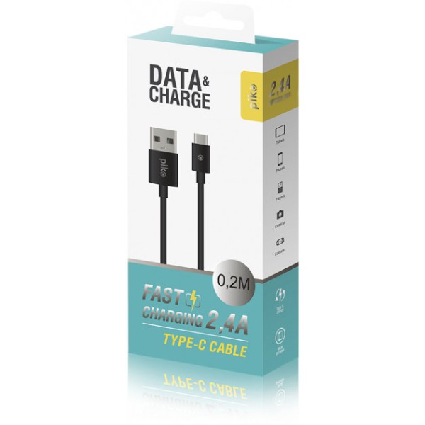Фото - Кабель Piko CB-UT10 USB Type-C 0,2 Black (1283126493843)