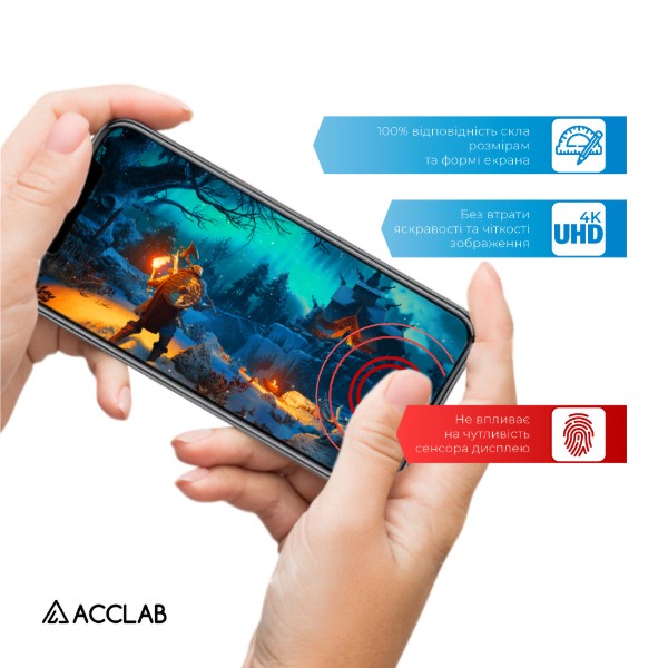 Фото - Защитное стекло для смартфона ACCLAB Full Glue for Samsung A10 Black (1283126508509)