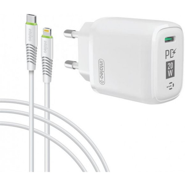 Фото - Сетевое зарядное устройство Intaleo TCGQPD120L (1USBx3A) White + кабель Lightning (1283126510007)