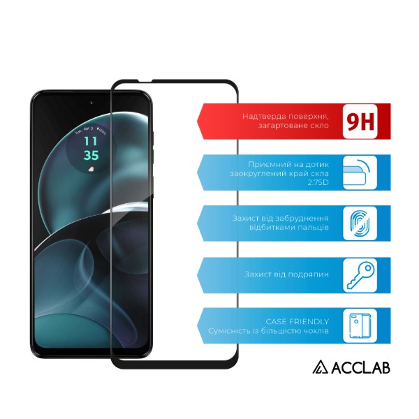 Фото - Защитное стекло для смартфона ACCLAB Full Glue for MOTO G14 Black (1283126577741)