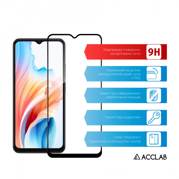 Фото - Захисне скло для смартфону ACCLAB Full Glue for Oppo A38 5G Black (1283126582462)