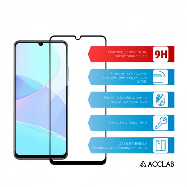 Фото - Захисне скло для смартфону ACCLAB Full Glue for Realme C51 Black (1283126582837)