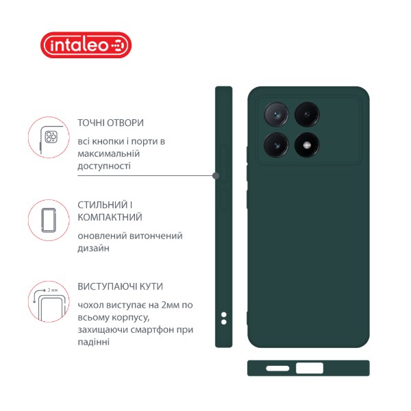 Фото - Чохол для смартфону Intaleo Silicone Case for Xiaomi Poco X6 Pro Dark Green (1283126600494)