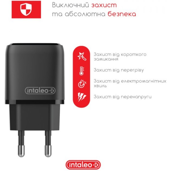 Фото - Сетевое зарядное устройство Intaleo TCGQPD220 (2USBx3A) Black (1283126509995)