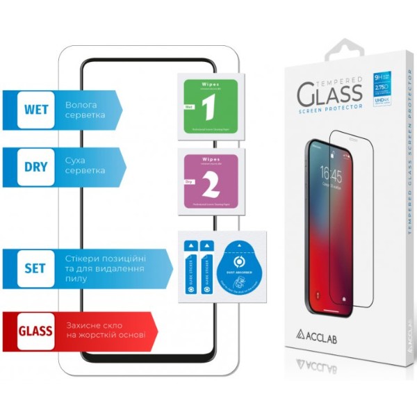 Фото - Захисне скло для смартфону ACCLAB Full Glue for Poco X3 Pro Black (1283126511851)