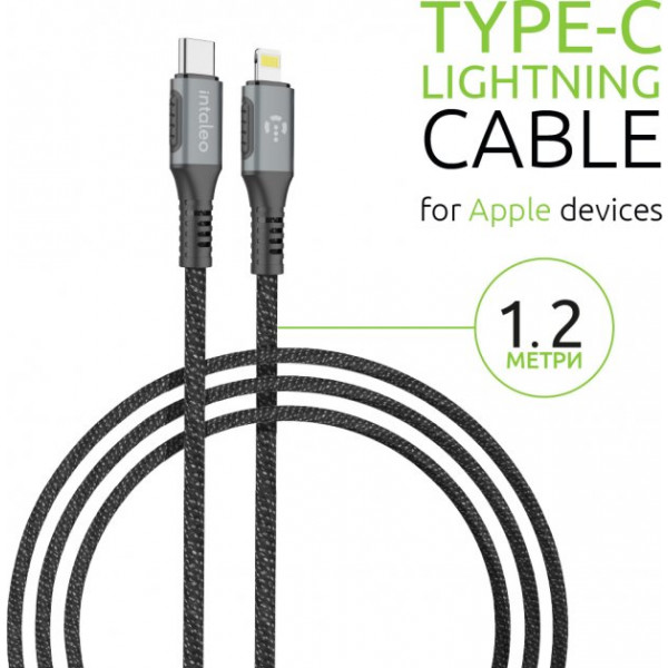 Фото - Кабель синхронізації даних Intaleo CBGPD30WTL1 USB-Lightning 1.2 м Grey (1283126518089)