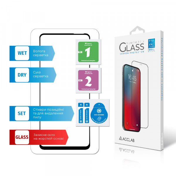 Фото - Захисне скло для смартфону ACCLAB Full Glue for Tecno Camon 18 Black (1283126529115)