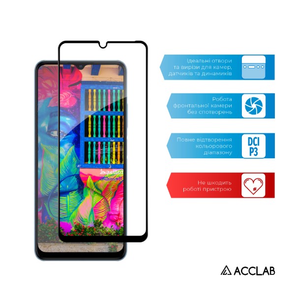 Фото - Захисне скло для смартфону ACCLAB Full Glue for ZTE Blade A72 Black (1283126545542)