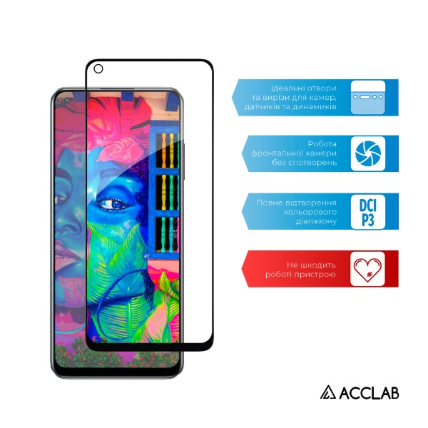 Фото - Защитное стекло для смартфона ACCLAB Full Glue for Realme 10 4G Black (1283126551437)
