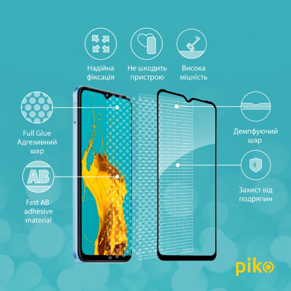 Фото - Захисне скло для смартфону Piko Full Glue for Tecno Pop 6 Pro Black (1283126551628)