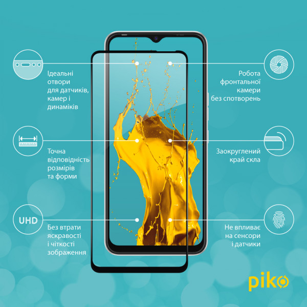 Фото - Захисне скло для смартфону Piko Full Glue for Tecno Spark 8C Black (1283126542497)