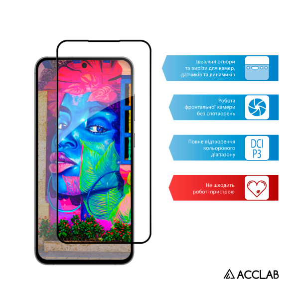 Фото - Захисне скло для смартфону ACCLAB Full Glue for Samsung Galaxy S24 FE SM-S721 Black (1283126594830)