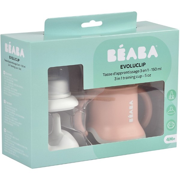 Фото - Поильник-непроливайка детский Beaba Ellipse 3 in 1 Evoluclip Training Cup Old Pink New (913474)