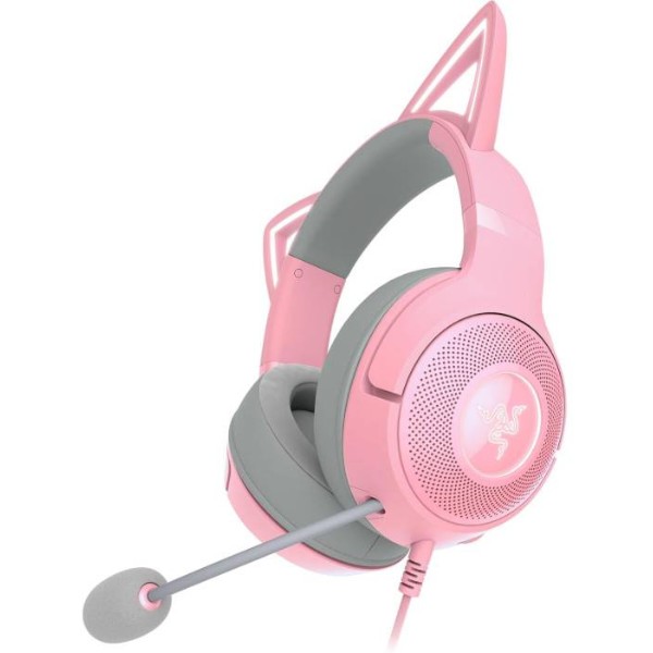 Фото - Гарнітура дротова ігрова Razer Kraken Kitty V2 Quartz USB (RZ04-04730200-R3M1)