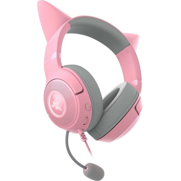 Фото - Гарнітура дротова ігрова Razer Kraken Kitty V2 Quartz USB (RZ04-04730200-R3M1)