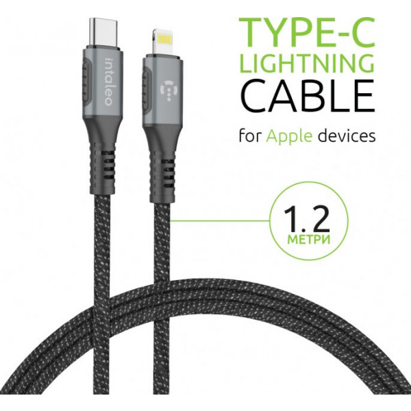 Фото - Кабель синхронізації даних Intaleo CBGPD30WTL1 USB-Lightning 1.2 м Grey (1283126518089)