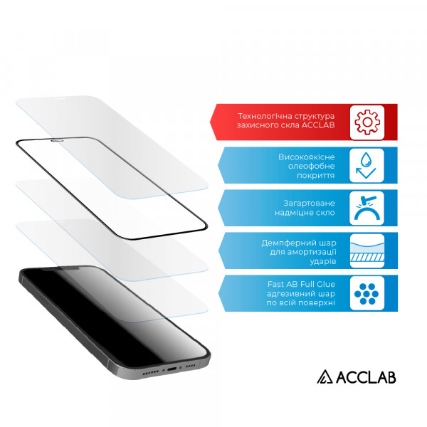 Фото - Захисне скло для смартфону ACCLAB Full Glue for Samsung A03 Black (1283126521621)