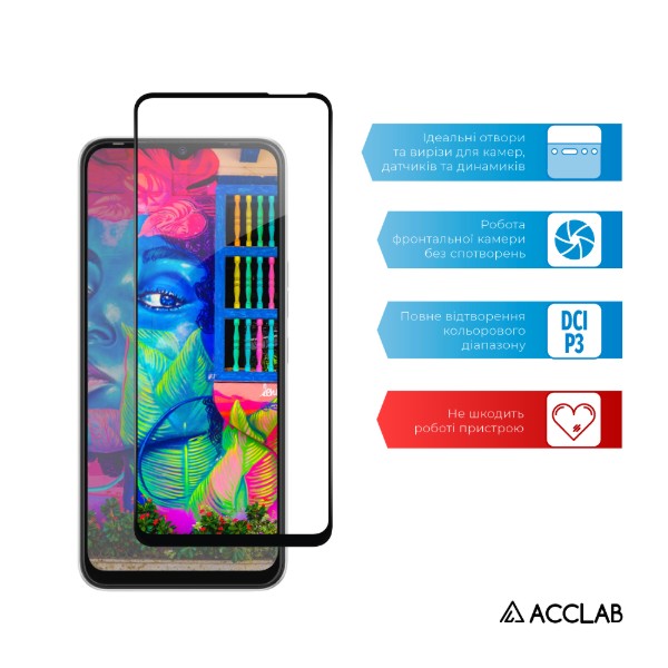 Фото - Захисне скло для смартфону ACCLAB Full Glue for Tecno Spark 8C Black (1283126542466)