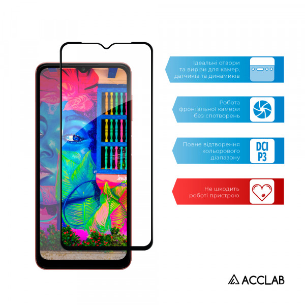 Фото - Захисне скло для смартфону ACCLAB Full Glue for Samsung A04e Black (1283126547164)