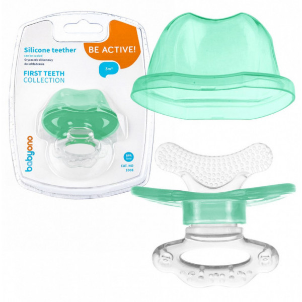 Фото - Прорезыватель с охлаждением BabyOno Первые зубки Мятный (1008/03)