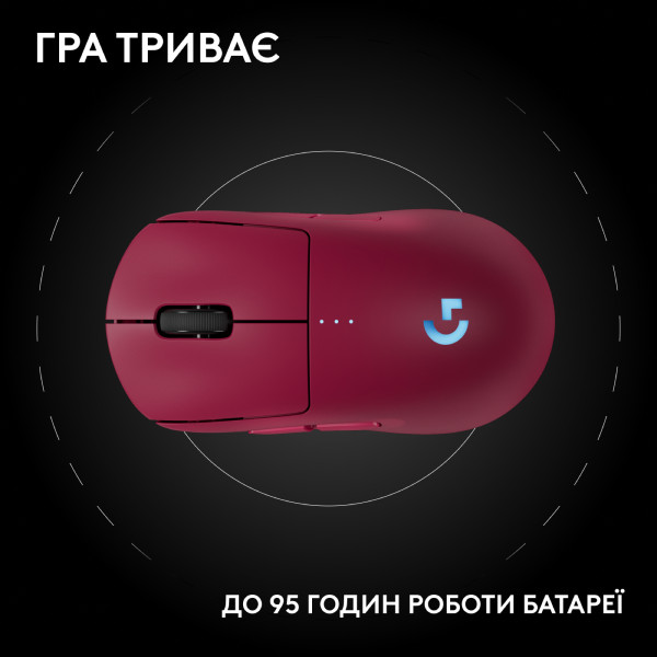 Фото - Мышь беспроводная игровая Logitech G PRO 2 LightSpeed Wireless Gaming Mouse Pink (910-007309)