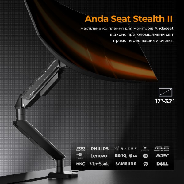 Фото - Крепление настольное Anda Seat Stealth II 17 White (AD-W-A6D-1S-FW)