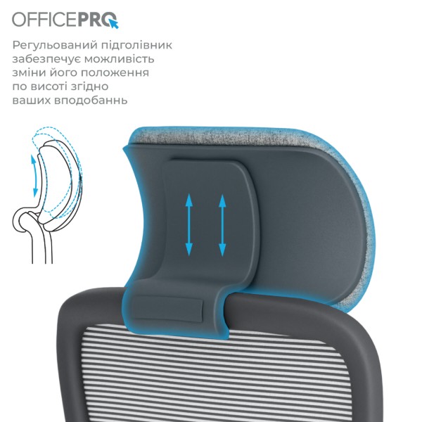 Фото - Крісло офісне OfficePro Wave (OC599-B-DG-DG) Black/Dark Gray