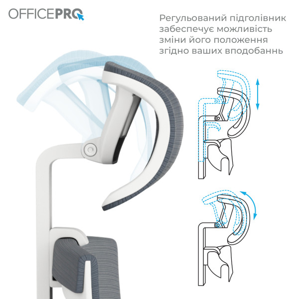 Фото - Крісло офісне OfficePro Balance (OC550-W-DG-BL) White/Dark Gray/Blue