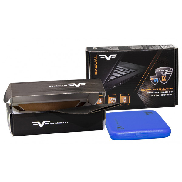 Фото - Внешний карман Frime SATA HDD/SSD 2.5'' USB 3.0 Plastic, Blue (FHE72.25U30)
