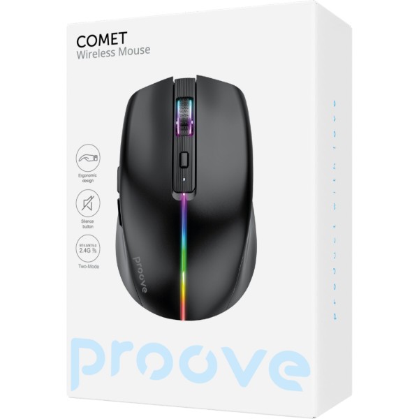 Фото - Миша бездротова ігрова Proove Comet Black (WMCM00022001)