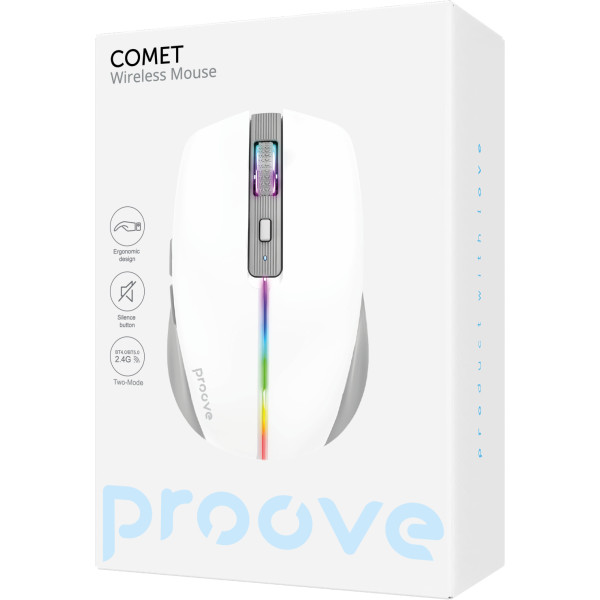 Фото - Миша бездротова ігрова Proove Comet White (WMCM00022002)