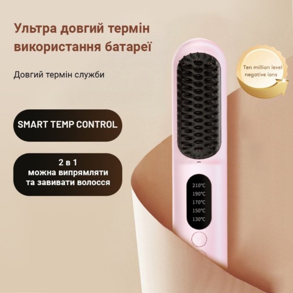Фото - Вирівнювач волосся AIMED Wireless Hair Straightener Pink (AI-HStraight_Wireless_pin)
