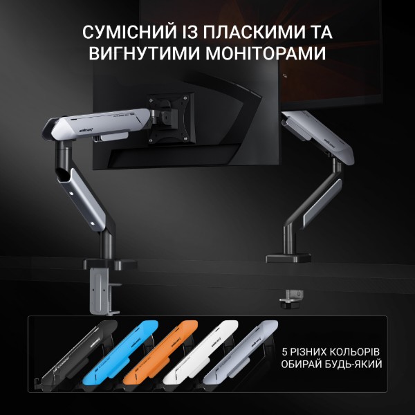 Фото - Крепление настольное Anda Seat Stealth PRO II White&Gray (AD-W-A9-1S-FW)