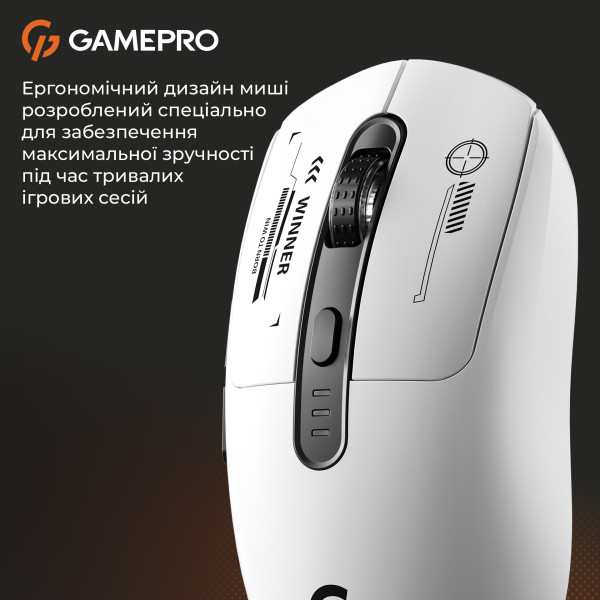 Фото - Мышь беспроводная игровая GamePro Genesis Winner Wireless White (GM079W)