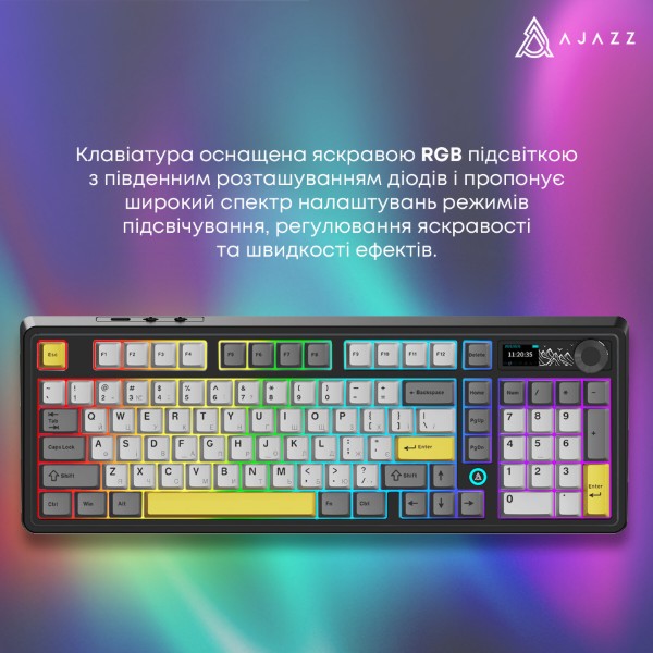 Фото - Клавіатура бездротова ігрова Ajazz AK980 Clear Sky (AK980-CS-BGY)