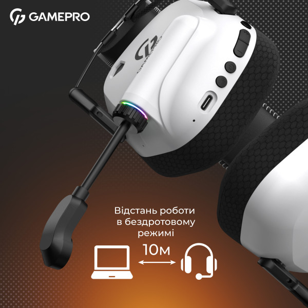 Фото - Гарнітура бездротова ігрова GamePro Genesis Mercury Pro (HSW120W)