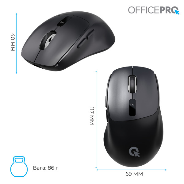 Фото - Миша бездротова OfficePro Silent Click Wireless Black (M398B)