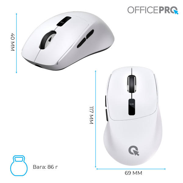 Фото - Миша бездротова OfficePro Silent Click Wireless White (M398W)