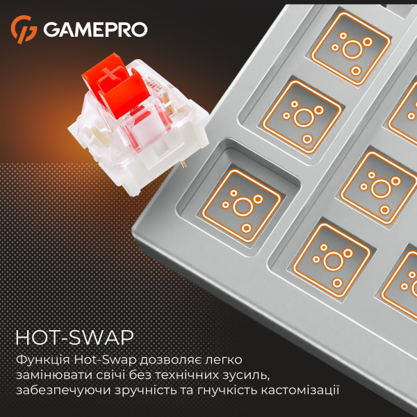 Фото - Клавіатура дротова ігрова GamePro Genesis Metallic Outemu Red Swithes USB Gray (MK144G)