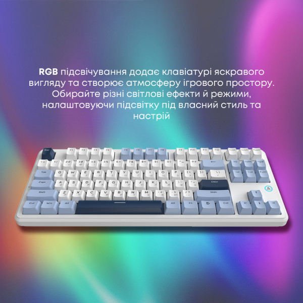 Фото - Клавіатура дротова ігрова Ajazz AK870 V2 Flying Fish Switch White USB-C (AK870-V2-FF-BWB)