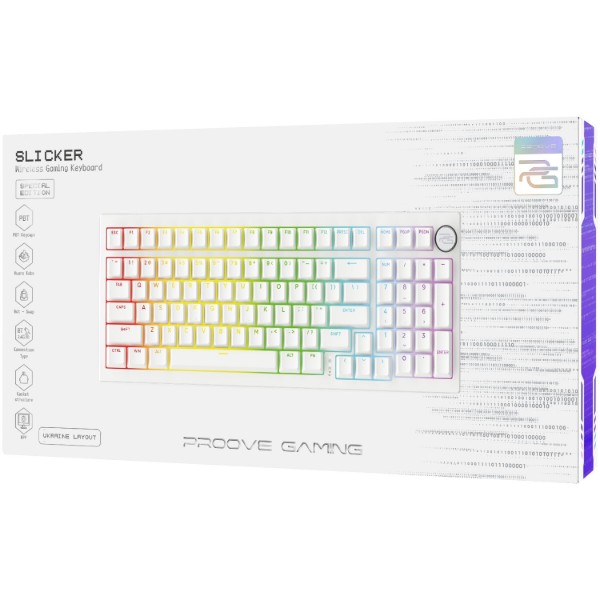Фото - Клавіатура бездротова ігрова Proove Gaming Slicker Special Edition (Ukraine Layout) white (WKSLSE022402)