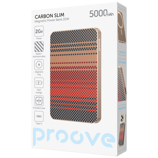 Фото - Батарея мобильная Proove Carbon Slim 20W 5000mAh Glowrise (PBCS20010052)
