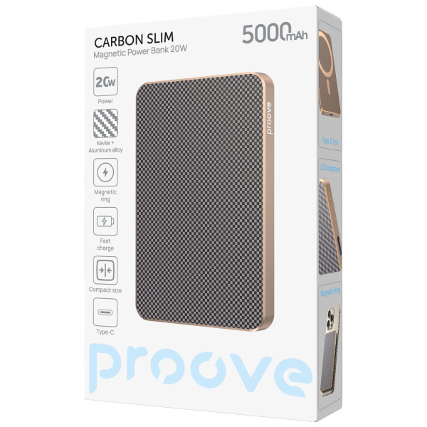 Фото - Батарея мобильная Proove Carbon Slim 20W 5000mAh Sunflare (PBCS20010050)