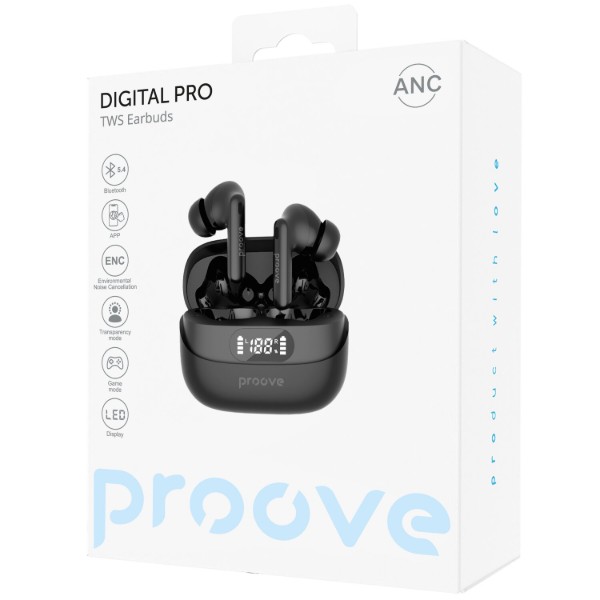 Фото - Навушники вкладиші бездротові TWS Proove Digital Pro TWS with ANC (APP) Black (TWAP54002201)