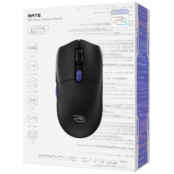 Фото - Мышь беспроводная игровая Proove Gaming Rate Special Edition Black/Purple (CMRTWRS03001)